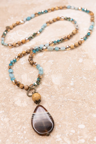 Debbie Necklace in Turquoise/Brown