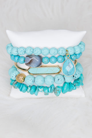 Ghana Bracelet Set in Turquoise