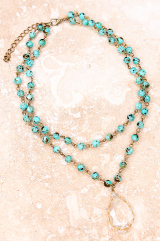 Lourdes Necklace in African Turquoise