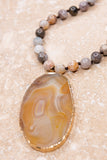 Tanya Necklace in Bamboo Agate
