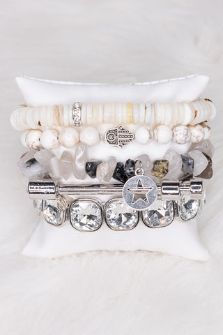 Vera Bracelet Set White