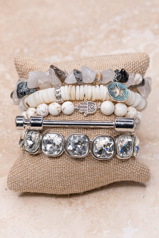Vera Bracelet Set White