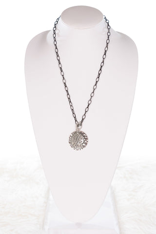 Mila Necklace in Long Coin