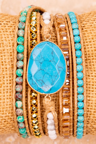 Summer Wrap Bracelet in Turquoise